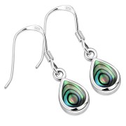 Abalone Drop Silver Earrings, e404